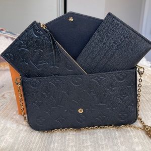 Authentic Louis Vuitton Felicie Pochette in black